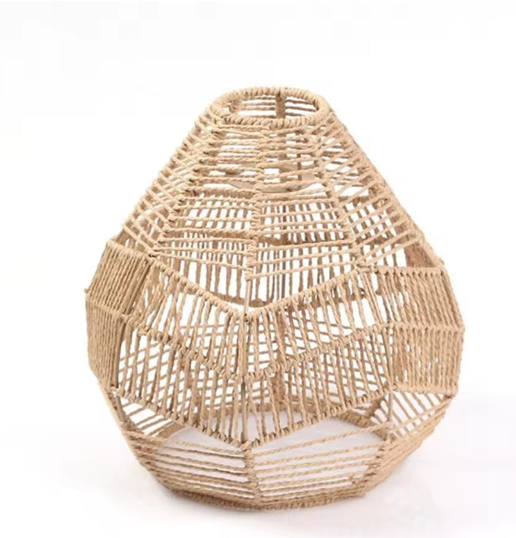 Boho Woven Ceiling Light Shade | Handwoven Pendant Light