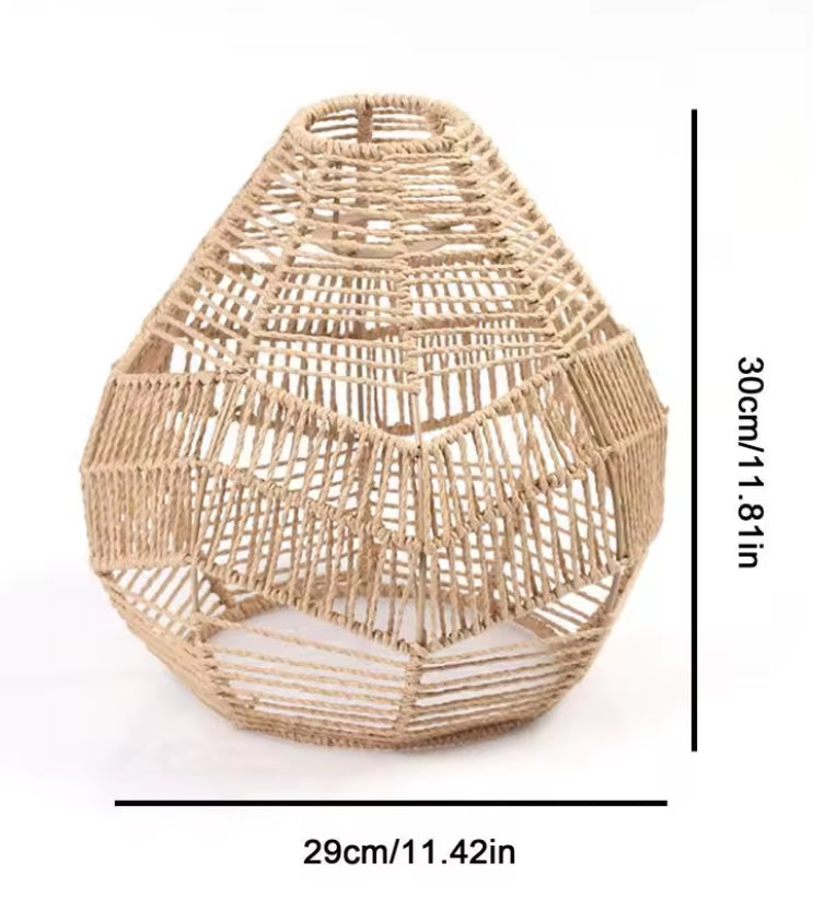 Boho Woven Ceiling Light Shade | Handwoven Pendant Light