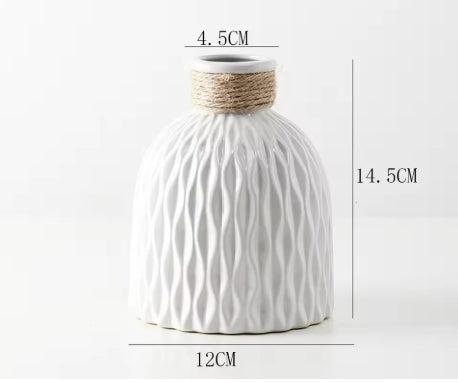 Nordic Style Ripple Vase | Modern Plastic Flower Pot
