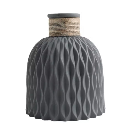 Nordic Style Ripple Vase | Modern Plastic Flower Pot