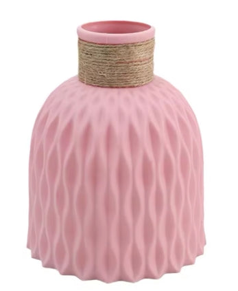 Nordic Style Ripple Vase | Modern Plastic Flower Pot