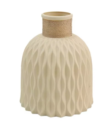 Nordic Style Ripple Vase | Modern Plastic Flower Pot