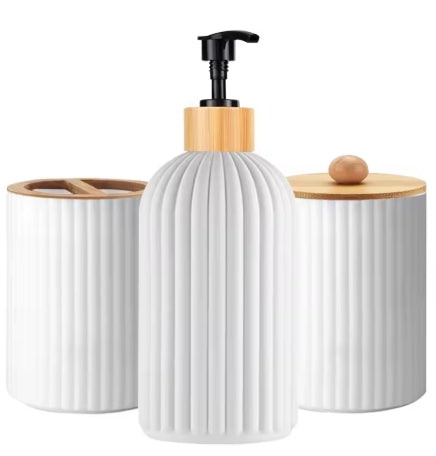 Bathroom Accessories Set – Dispenser, Storage Jar & Holder