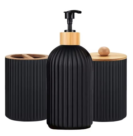 Bathroom Accessories Set – Dispenser, Storage Jar & Holder