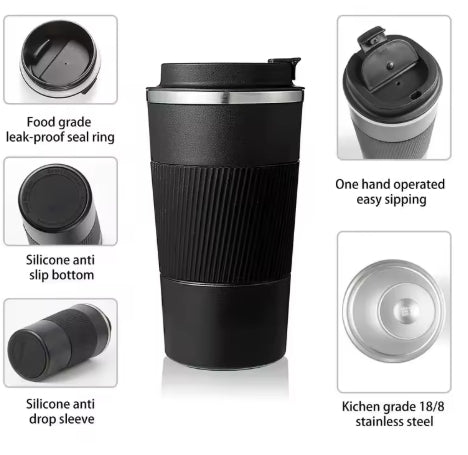 510ml Leak-Proof Stainless Steel Travel Coffee / Tea Cup