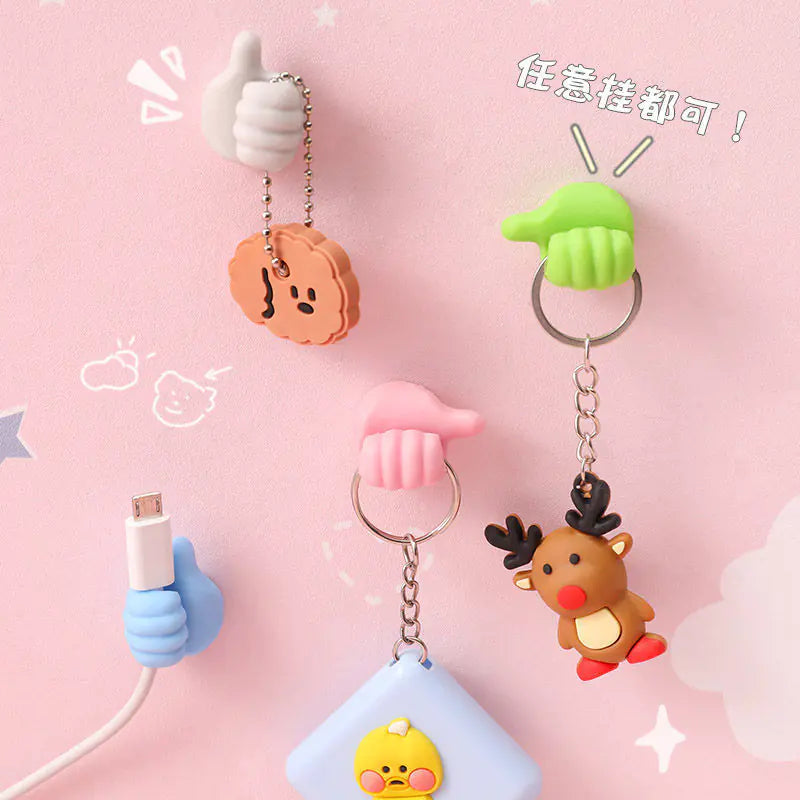 10 Pack Creative Silicone Thumb Key Hooks & Cable Clips