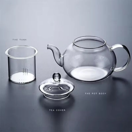 Heat-Resistant Borosilicate Glass Teapot | Thickened Glass with Infuser